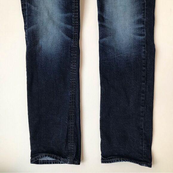 Outpost Makers Buckle Factory Distressed Button Fly Slim Straight Leg Jeans - Picture 8 of 16